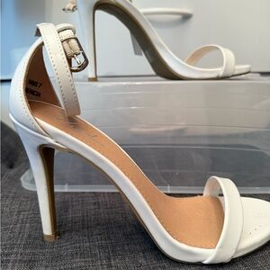 Elegant White High Heel Sandals